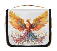 Trousse da viaggio con animali fenici per donne, uomini, bambini, ragazzi e ragazze, borsa da bagno da appendere, organizer per cosmetici e trucchi, Colore, L, Organizer per borse