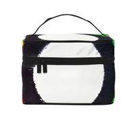 Trousse da viaggio con cerchi colorati con cerniera e grande capacità, unisex, adatta per attività all'aperto, sport, viaggi, ecc., Nero , Taglia unica