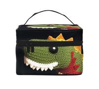 Trousse da viaggio con farfalle che volano intorno al sole, borsa per cosmetici impermeabile, borsa da toilette pieghevole, regalo per insegnanti, Modello ornamento dinosauro, Taglia unica