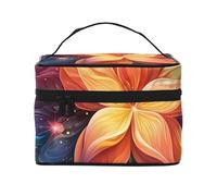 Trousse da viaggio con farfalle che volano intorno al sole, borsa per cosmetici impermeabile, borsa da toilette pieghevole, regalo per insegnanti, Fiori arcobaleno fantasia, Taglia unica