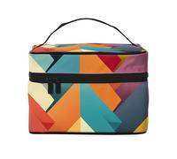 Trousse da viaggio con farfalle che volano intorno al sole, borsa per cosmetici impermeabile, borsa da toilette pieghevole, regalo per insegnanti, Geometrico Colorato Minimalista, Taglia unica