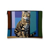 Trousse da viaggio con gatto del Bengala, borsa da viaggio artistica colorata per donne, piccola borsa portatile in tela con cerniera, borsa da toilette regalo per amanti degli animali per la