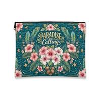 Trousse da viaggio con motivo floreale tropicale, borsa da viaggio per cosmetici vintage paradiso da donna, organizer portatile in tela con cerniera, borsa da toilette estiva per la cura della pelle