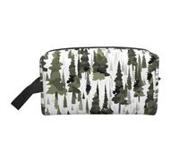 Trousse da viaggio con motivo mimetico con alberi bianchi, trousse per cosmetici, borsa per tolietry da appendere per donne e uomini, palestra quotidiana