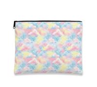 Trousse da viaggio con nuvola pastello, borsa da viaggio per cosmetici, da donna, piccola borsa portatile in tela con cerniera, borsa per la cura della pelle primaverile, Pastello., 7x9 Inch, Nuvole