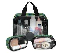 Trousse da viaggio con rane in stile cartone animato, per donne e uomini, con motivo rane e amore divertente, 3 pezzi, grande, per doccia, articoli da toeletta, Colore, L, Astuccio per trucchi