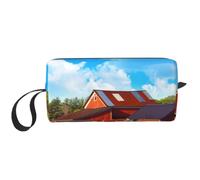 Trousse da viaggio con stampa a righe messicane colorate, borsa per il trucco, custodia portatile semplice con cerniera per le donne, Azienda agricola Trattore, One Size, Astuccio per trucchi