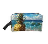 Trousse da viaggio con stampa ananas by the sea beauty case per cosmetici per uomini e donne, per viaggi, palestra, uso quotidiano