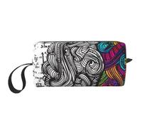 Trousse da viaggio con stampa di Babbo Natale, borsa per trucchi portatile per cosmetici, trousse per articoli da toeletta, organizer da donna, Cervello destro e sinistro, Taglia unica, Astuccio per