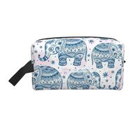 Trousse da viaggio con stampa di elefanti bohémien, beauty case, per uomini e donne, per viaggi, palestra, uso quotidiano