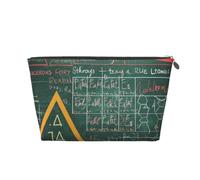 Trousse da viaggio con stampa di formule, teoria, lezione di matematica, con cerniera dorata, organizer per trucchi e cosmetici, per donne, mamme e ragazze, Argento, One Size, Beauty case