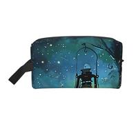Trousse da viaggio con stampa di lucciole e lanterne, borsa per cosmetici portatile di grande capacità, trousse per articoli da toeletta, organizer per donne