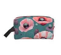 Trousse da viaggio con stampa di papaveri pastello, trousse per cosmetici, borsa per tolietry da appendere per donne e uomini, palestra quotidiana