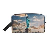 Trousse da viaggio con stampa Statua della Libertà a New York, per donne e uomini, organizer di grande capacità, per accessori, cosmetici, shampoo, pennelli ed oggetti essenziali