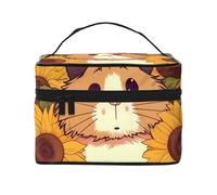 Trousse da viaggio da donna, con giraffa sul sedile posteriore, borsa per cosmetici, impermeabile, pieghevole, idea regalo per insegnanti, Girasole Criceto Cartone Anim, Taglia unica