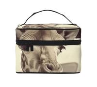 Trousse da viaggio da donna, con giraffa sul sedile posteriore, borsa per cosmetici, impermeabile, pieghevole, idea regalo per insegnanti, C'è una giraffa sul sedile posteriore, Taglia unica