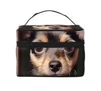 Trousse da viaggio da donna, con giraffa sul sedile posteriore, borsa per cosmetici, impermeabile, pieghevole, idea regalo per insegnanti, Portafoglio Cane in Pelle Marrone, Taglia unica