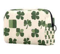 Trousse da viaggio da donna, per il giorno di San Patrizio, con piante e quadrifogli, portatile, astuccio per matite e articoli da toeletta per ragazze adolescenti, Multicolore 08, 18.5x7.5x13cm