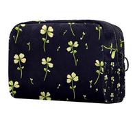 Trousse da viaggio da donna, per il giorno di San Patrizio, con piante e quadrifogli, portatile, astuccio per matite e articoli da toeletta per ragazze adolescenti, Multicolore 03, 18.5x7.5x13cm