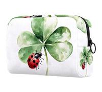 Trousse da viaggio da donna, per il giorno di San Patrizio, con piante e quadrifogli, portatile, astuccio per matite e articoli da toeletta per ragazze adolescenti, Multicolore 05, 18.5x7.5x13cm