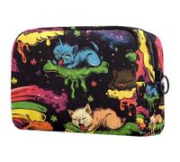 Trousse da viaggio da donna, per il giorno di San Patrizio, con piante e quadrifogli, portatile, astuccio per matite e articoli da toeletta per ragazze adolescenti, Multicolore 10., 18.5x7.5x13cm