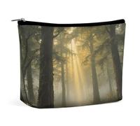 Trousse da viaggio impermeabile, organizer per cosmetici, in pelle PU, misteriosa foresta primordiale, piccola custodia per articoli da toeletta carina, custodia portatile con cerniera per donne e