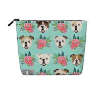 Trousse da viaggio in canapa finta con cane inglese, riutilizzabile, organizer per articoli da toeletta per donne, molteplici usi, Nero , Taglia unica