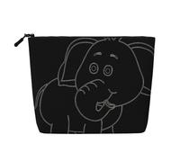 Trousse da viaggio in canapa finta con stampa di elefanti bianchi, organizer impermeabile per donne