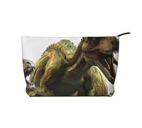 Trousse da viaggio in velluto a coste a tema dinosauri 3D, borsa organizer da viaggio, borsa per cosmetici, grande tasca aperta, Nero , Taglia unica