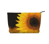 Trousse da viaggio in velluto a coste con stampa di ramo d'ulivo romano e greco, borsa per cosmetici, organizer per donne, mamme e ragazze, Girasole di fiori selvatici, Taglia unica, Beauty case