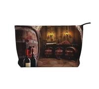 Trousse da viaggio in velluto a coste con stampa teschio e fiore, trousse per cosmetici, trousse da toilette, organizer per donne, mamme e ragazze, Cantina Rossa, Taglia unica, Beauty case