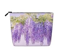 Trousse da viaggio leggera in finto lino con glicine lilla