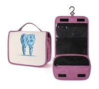 Trousse da viaggio minimalista con mosaico dei denti, da donna, organizer da appendere con gancio per shampoo