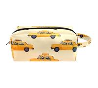 Trousse da viaggio per cosmetici da donna, in pelle di microfibra, pratica borsa organizer con cerniera, taxi auto, Multi, 8.2x3.1x3.5 in/21x8x9 cm, Beauty case