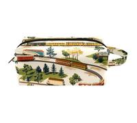 Trousse da viaggio per cosmetici da donna, in pelle di microfibra, pratica borsa organizer con cerniera, treni sulla ferrovia di campagna, Multi, 8.2x3.1x3.5 in/21x8x9 cm, Beauty case