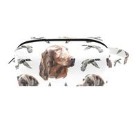 Trousse da viaggio per cosmetici da donna, in pelle di microfibra, pratica borsa organizer con cerniera, Setter irlandese Deutsch Kurzhaar e Wild Duck, Multi, 8.2x3.1x3.5 in/21x8x9 cm, Beauty case