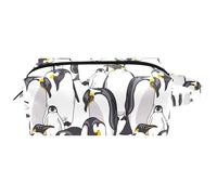Trousse da viaggio per cosmetici da donna, in pelle di microfibra, pratica borsa organizer con cerniera, famiglia di pinguini imperatori, Multi, 8.2x3.1x3.5 in/21x8x9 cm, Beauty case