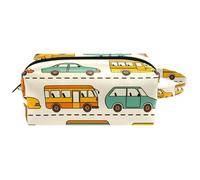 Trousse da viaggio per cosmetici da donna, in pelle di microfibra, pratica borsa organizer con cerniera, autobus, taxi e auto, Multi, 8.2x3.1x3.5 in/21x8x9 cm, Beauty case