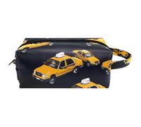 Trousse da viaggio per cosmetici da donna, in pelle di microfibra, pratica borsa organizer con cerniera, taxi auto, Multi, 8.2x3.1x3.5 in/21x8x9 cm, Beauty case