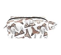 Trousse da viaggio per cosmetici da donna, in pelle di microfibra, pratico astuccio organizer con cerniera, mutandine e reggiseno, Multi, 8.2x3.1x3.5 in/21x8x9 cm, Beauty case