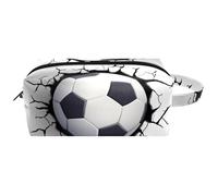 Trousse da viaggio per cosmetici da donna, in pelle di microfibra, pratico astuccio organizer con cerniera, motivo calcio che vola attraverso le crepe del muro, Multi, 8.2x3.1x3.5 in/21x8x9 cm, Beauty