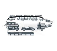 Trousse da viaggio per cosmetici da donna, in pelle di microfibra, pratico astuccio organizer con cerniera, per autobus, auto, moto, taxi, Multi, 8.2x3.1x3.5 in/21x8x9 cm, Beauty case