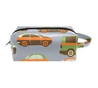 Trousse da viaggio per cosmetici da donna, in pelle di microfibra, pratico astuccio organizer con cerniera, trasporto pubblico, autobus e taxi, Multi, 8.2x3.1x3.5 in/21x8x9 cm, Beauty case