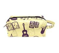 Trousse da viaggio per cosmetici, da donna, in pelle di microfibra, pratico astuccio organizer con cerniera, per chitarra, tamburo, sassofono, libro musicale e appunti, Multi, 8.2x3.1x3.5 in/21x8x9