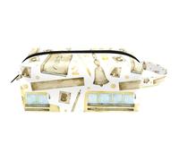 Trousse da viaggio per cosmetici da donna, in pelle di microfibra, pratico astuccio organizer con cerniera, righello per scuolabus, libro di testo, matita e lettere, Multi, 8.2x3.1x3.5 in/21x8x9 cm,