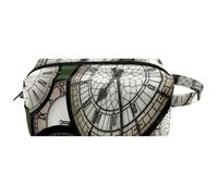 Trousse da viaggio per cosmetici da donna, in pelle di microfibra, pratico astuccio organizer con cerniera, orologio per andare avanti, Multi, 8.2x3.1x3.5 in/21x8x9 cm, Beauty case