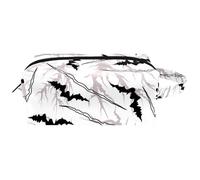 Trousse da viaggio per cosmetici da donna, in pelle e microfibra, pratica borsa organizer con cerniera, crepe nere, Multi, 8.2x3.1x3.5 in/21x8x9 cm, Beauty case