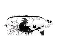 Trousse da viaggio per cosmetici da donna, in pelle e microfibra, pratica borsa organizer con cerniera, motivo gatto nero per Halloween, strega e ragnatela, Multi, 8.2x3.1x3.5 in/21x8x9 cm, Beauty