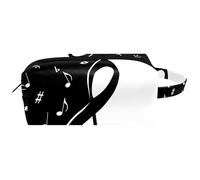 Trousse da viaggio per cosmetici da donna, in pelle e microfibra, pratica borsa organizer con cerniera, nota musicale bianca e nera, Multi, 8.2x3.1x3.5 in/21x8x9 cm, Beauty case