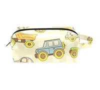 Trousse da viaggio per cosmetici, da donna, in pelle e microfibra, pratica borsa organizer con cerniera, motivo: auto dei cartoni animati e taxi, Multi, 8.2x3.1x3.5 in/21x8x9 cm, Beauty case